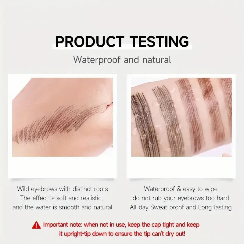 Flydende øjenbrynspen med 4 delt spids