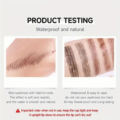 Flydende øjenbrynspen med 4 delt spids