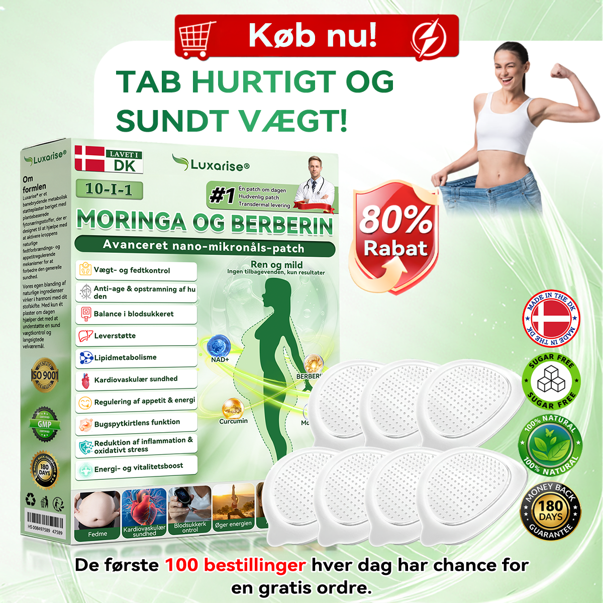 Officiel butik | Luxarise® Moringa · Berberin × NAD⁺ 10-i-1 Avanceret Nanomikronål-plaster 🇩🇰 (Kun én gang dagligt – synlige resultater på 7 dage)🔥